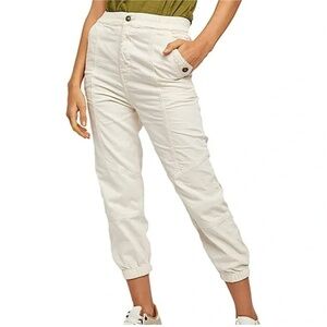 WE THE FREE FREE PEOPLE Women's Revival Off White Cargo Joggers Size Large